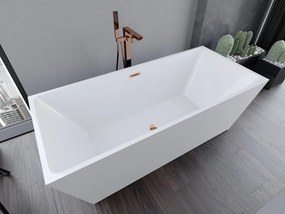 Mexen Lita, voľne stojaca vaňa 170 x 75 cm, biela, ružové zlato prepad, 52121707500-60