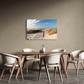 Obraz - Piesočná pláž na ostrove Langeoog, Nemecko (90x60 cm)