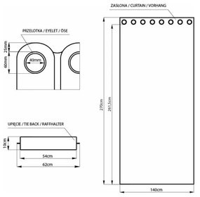 Fialový zamatový dimout záves 140x270 cm Eyelets – Restilo