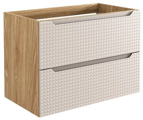 Závěsná umyvadlová skříňka Luxor Beige 82-80-2S béžová/dub olejovaný