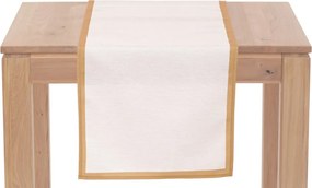 Vianočný behúň na stôl 150x40 cm, krémový so zlatými vtkanými nitkami