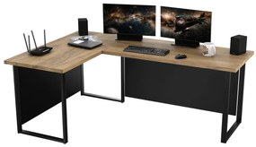 Rohový pc stôl Vintid (dub craft + čierna). Akcia -19%. Vlastná spoľahlivá doprava až k Vám domov. 1054977