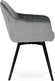 Jedálenská stolička zamatová, sivá DCH-425 GREY4