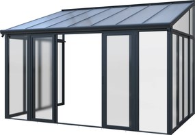 Luxusná zimná záhrada BestBerg PZ-QA7 / 12,8 m² / 300 x 428 x 312 cm / antracit