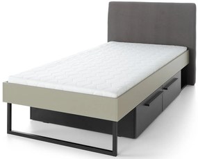 Študentská posteľ 90x200cm s úložným priestorom Raquel - zelená/čierna/šedá