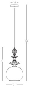 Zambelis 22079 - Luster na lanku 1xE27/40W/230V