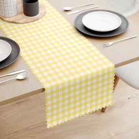 Goldea behúň na stôl teflónový - žlté kocky 50x140 cm