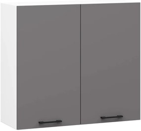 Horná kuchynská skrinka OLIWIA W80 H720 biela / grafitová / sivá