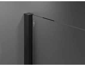 Mexen Velar, sprchový kút s posuvnými dverami 90(dvere) x 110(stena) cm, 8mm číre sklo, čierna matná, 871-090-110-01-70