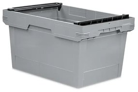 Sada 6 kusov - Kónická opakovane použiteľná nádoba so stohovacou rukoväťou 64-323 - sivá