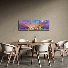 Obraz - Západ slnka (s hodinami) (90x30 cm)