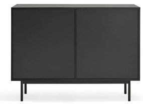 Nízka komoda v dekore duba v čierno-prírodnej farbe 108x80 cm Sierra – Teulat