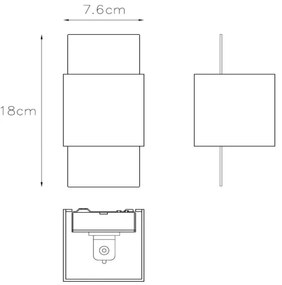 Lucide 23208/31/30 - Nástenné svietidlo CUBO 1xG9/40W/230V čierne