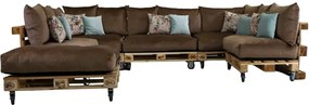 Golden Garden Paletové sedenie GG92/1 - Podsedáky a Vankúše "FIT IN" 120cm x 80cm x 15cm - penový granulát - capuccino
