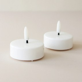 STAR TRADING Čajová LED sviečka Flamme White 5,8 cm – set 2 ks