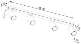 Sollux SL.1510 - Bodové svietidlo RING 4xGU10/10W/230V červená