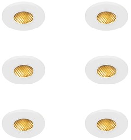 Sada 6 moderných kúpeľňových zapustených bodových svetiel biela IP54 - Shed Honey