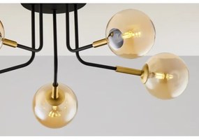 Jupiter 2038 - Luster na tyči BURANO 5xG9/10W/230V čierna/zlatá/béžová