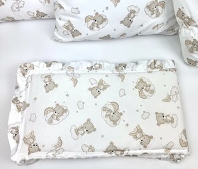 INTERMEDIC SK Mantinel do postieľky s volánikom Teddy / minky krémová – 180x30 cm