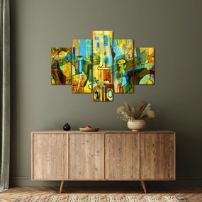 Obraz - Architektúra, kubistická abstrakcia (150x105 cm)