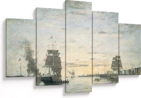 Obraz - Eugène Boudin, Entrance to the Harbor, Le Havre, reprodukcia (150x105 cm)