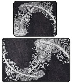 Antracitové kúpeľňové predložky v súprave 2 ks 60x100 cm Alisan – Foutastic
