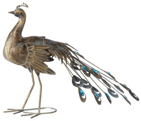 BOLTZE Záhradná kovová figúrka Pavo, 47x64 cm, hnedá