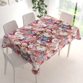 Biante Dekoračný obdĺžnikový obrus PM-054 Maľované kvety na ružovom 50x100 cm