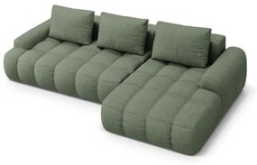 Zelená rozkladacia/s úložným priestorom rohová pohovka (pravý roh/s leňoškou) Linz – Cosmopolitan Design