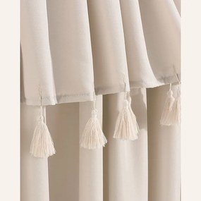 Béžový záves Astoria so strapcami 140 x 250 cm