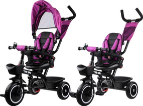 Detská trojkolka Tiny Bike 3 v 1 ružová so strieškou SP0650