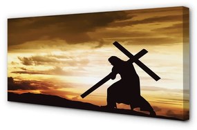 Obraz na plátne Jesus cross západ slnka 100x50 cm