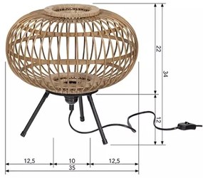 Stolná lampa BASICLABEL 1xE27/40W/230V bambus