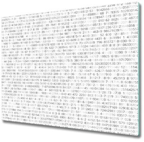 Sklenená doska na krájanie Binárny kód 60x52 cm