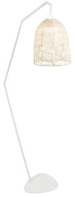 Vonkajšia stojaca lampa biela vrátane nabíjateľného LED IP54 s diaľkovým ovládaním - Santorini