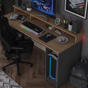 Psací stůl BOHEM s LED osvětlením ořech/antracit