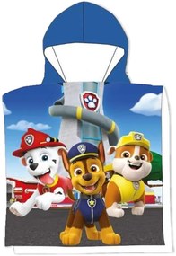 Chlapčenské plážové pončo - osuška s kapucňou Paw Patrol - Tlapková patrola - 100% bavlna - 55 x 110 cm