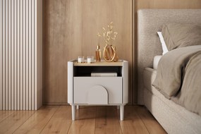 Nočný stolík Amilio 50 cm na nožičkách - kašmírová / dub olejovaný