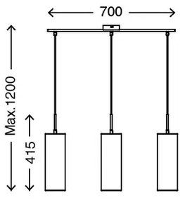 Briloner 4712-034 - Luster na lanku 3xE27/25W/230V