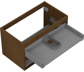 Mexen Box-A, závesná skrinka 80 cm, 2 zásuvky, orech, 91AX0-0800-470-2-86