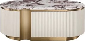Konferenční stolek Stilig ST914B 122 cm mramor/krémový/zlatý
