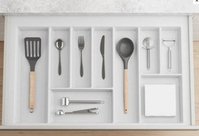 IN-DURO Príborník STRIPES 69 - 75 cm s hĺbkou 42 - 49 cm, biela