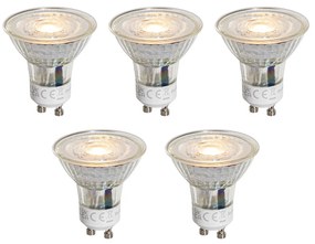 Sada 5 čírych LED žiaroviek GU10 50mm 1W 80 lm 2200K