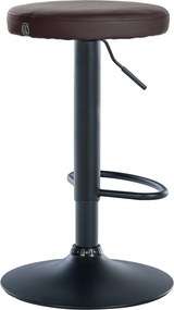 Barová stolička Ponte - koženka, čierny rám - Hnedá