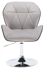 LuxuryForm DESIGN Stolička MILANO MAX VELUR na striebornom tanieri - šedá
