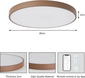 Brilagi-LED Stmievateľné svietidlo POOL SMART LED/100W/230V 80 cm Wi-Fi Tuya + diaľkový ovládač hnedé