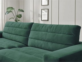 Zelená zamatová rohová pohovka (ľavý roh/s leňoškou) Sierra – Bobochic Paris