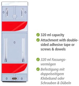Nástenný plastový dávkovač mydla v striebornej farbe 0.32 l Istres – Wenko