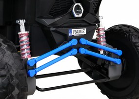 Ramiz Detská batériová bugina UTV-MX Modrá + pohon 4x4 + diaľkové ovládanie + LED audio + úložný priestor + EVA + pomalý štart