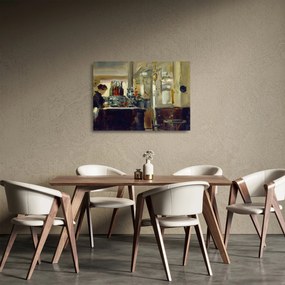 Sklenený obraz - Style of Edouard Manet, Bon Bock Cafe, reprodukcia (70x50 cm)
